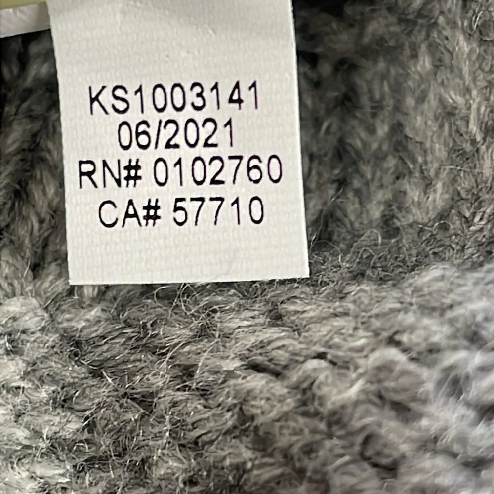 New Kate Spade Texture Stripe Belted Ruana Cape Cardigan One Size Wool Gray